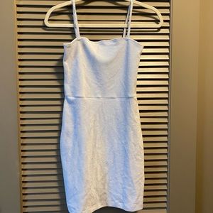 Baby Blue Ribbed Velvet Dress